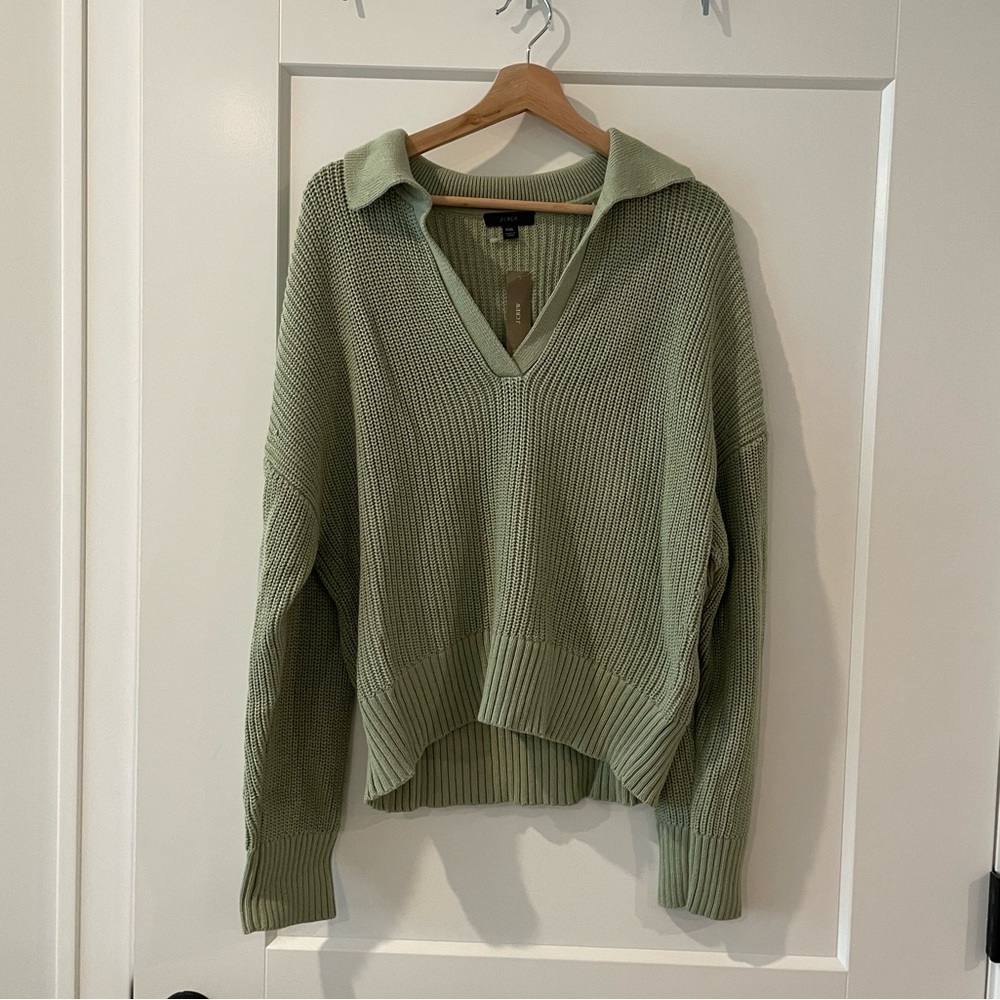 Jcrew green knit sweater